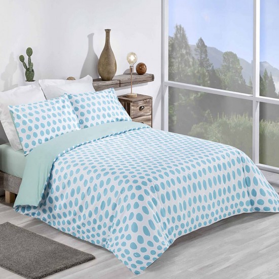 Double Bed Duvet Cover with Pillowcases Green Apple