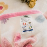 Small Throw Blanket 135x200cm, Fleece in White with Flowers All Over