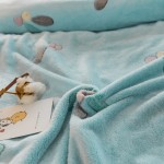 Small Throw Blanket 135x200cm, Fleece in Pastel Blue Minimal Art