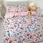 Bliss Bloom Soft Polyester Fabric Duvet Cover with Pillowcases and Bedsheet