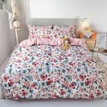 Bliss Bloom Soft Polyester Fabric Double size Duvet Cover with Pillowcases and Bedsheet