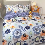 Blumen Soft Polyester Fabric Double Duvet Cover with Pillowcases and Bedsheet