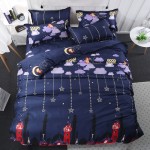 Goodnight Soft Polyester Fabric Double Duvet Cover with Pillowcases and Bedsheet