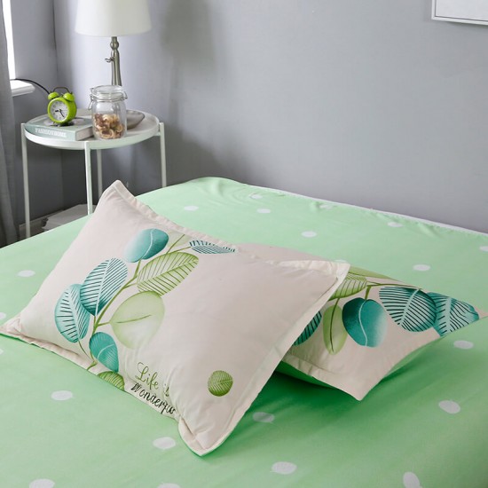 Sweet Mint Soft Polyester Fabric Duvet Cover with Pillowcases and Bedsheet
