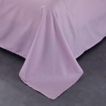Tea Pink Soft Polyester Fabric Duvet Cover with Pillowcases and Bedsheet