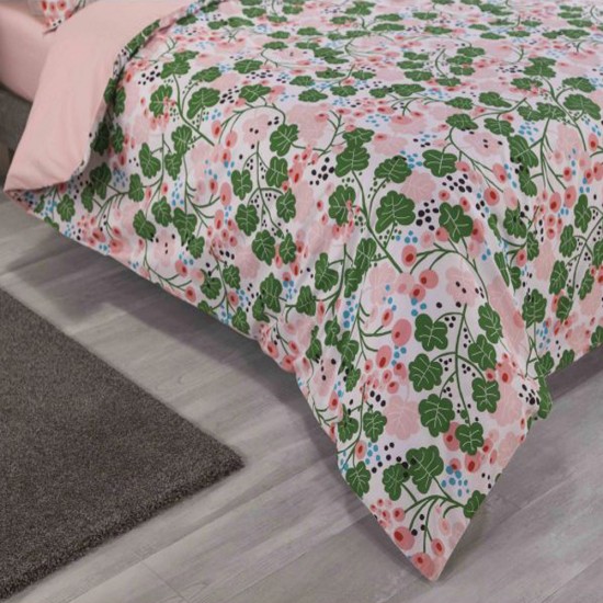 Double Bed Duvet Cover with Pillowcases IVY Pink
