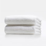 Two jumbo size White Towels bath sheets